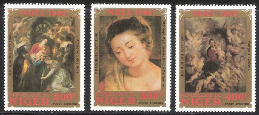 Почтовая марка Живопись. Нигер. Михель № 822-824