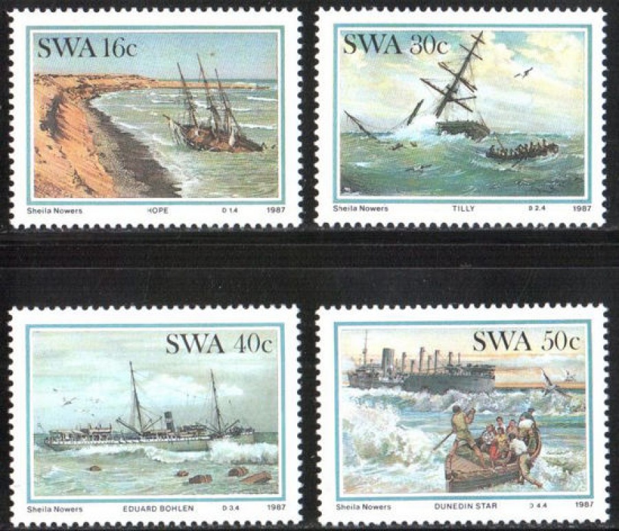 Почтовая марка Флот. Юго-Западная Африка. Михель № 613-616