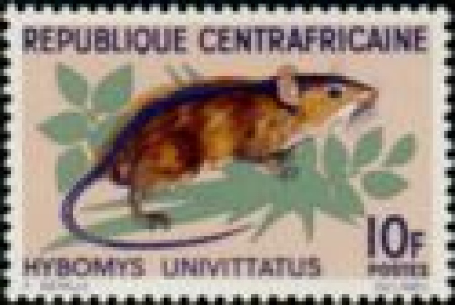 Почтовая марка Фауна Центрально-Африканская Республика Михель №113-115