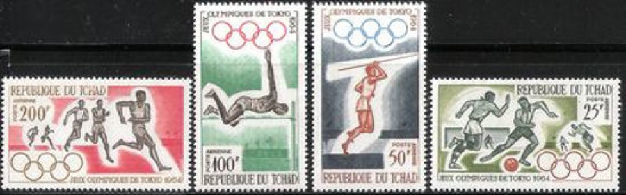 Почтовая марка Спорт. Чад. Михель № 120-123