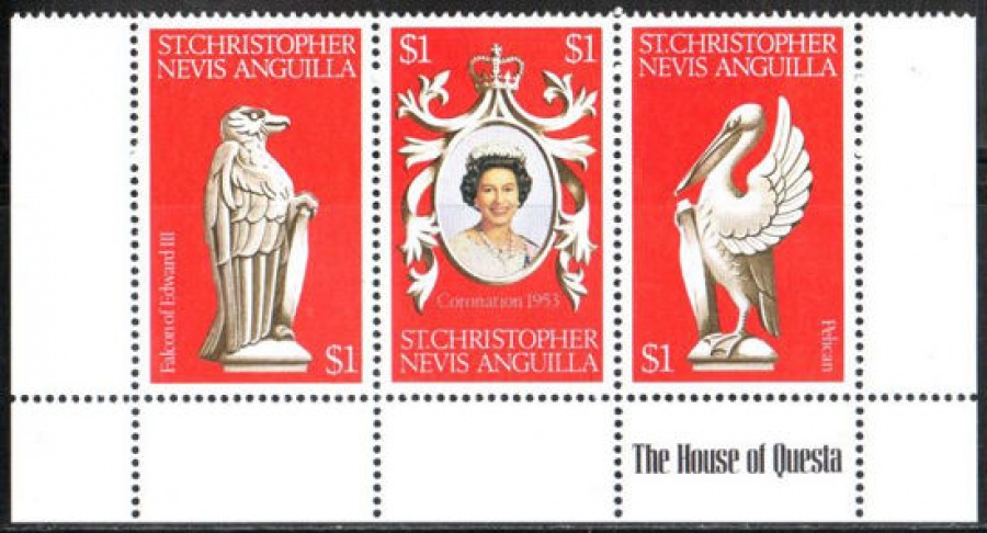 Почтовая марка Королевская семья. Сент-Кристофер-Невис-Ангилья. Михель № 347-349