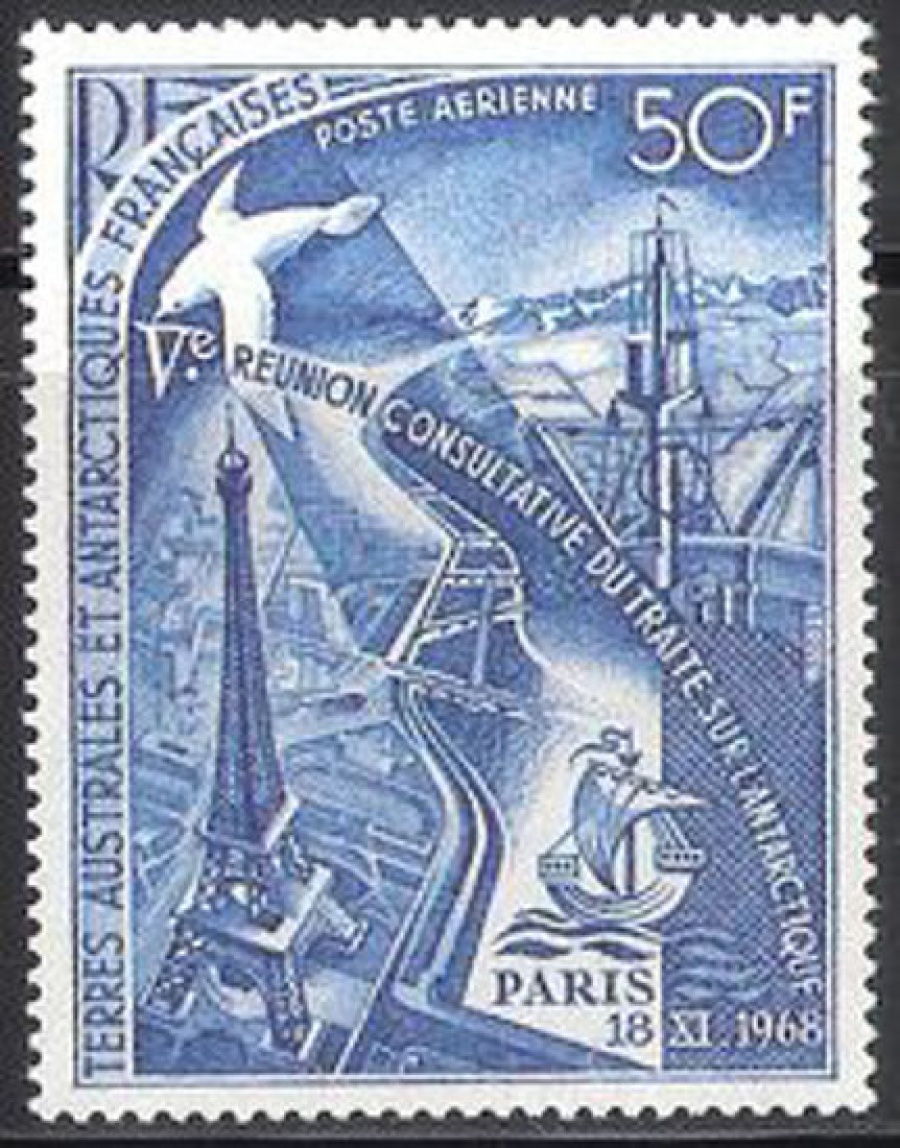 Почтовая марка Французские территории в Антарктике. Михель № 49