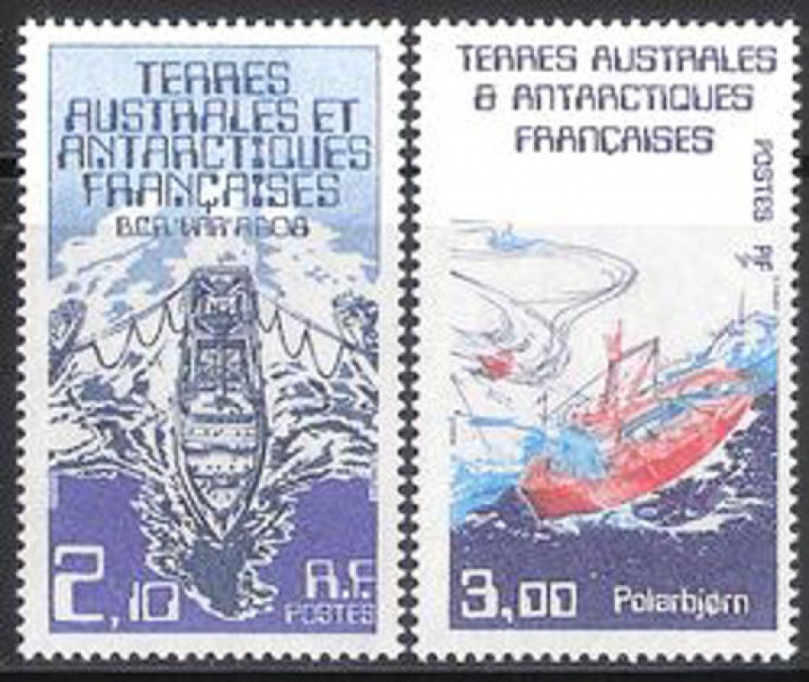 Почтовая марка Французские территории в Антарктике. Михель № 212-213