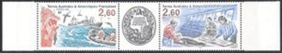 Почтовая марка Французские территории в Антарктике. Михель № 380-381 (Сцепка)