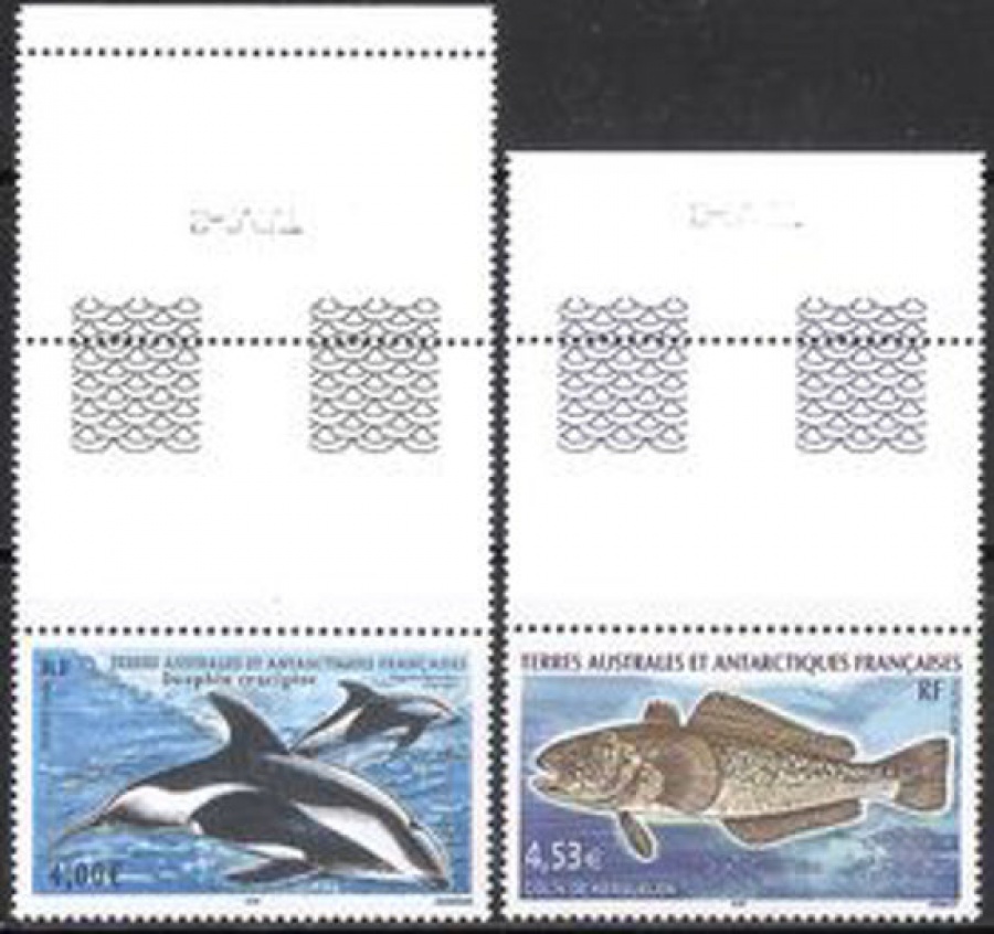 Почтовая марка Французские территории в Антарктике. Михель № 599-600