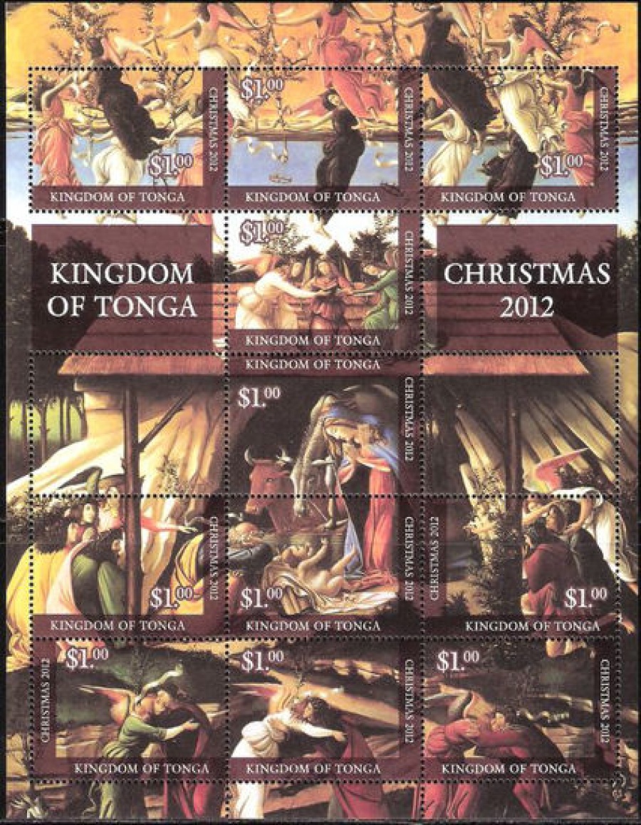 Почтовая марка Живопись. Тонга. Михель № 1839-1849 лист