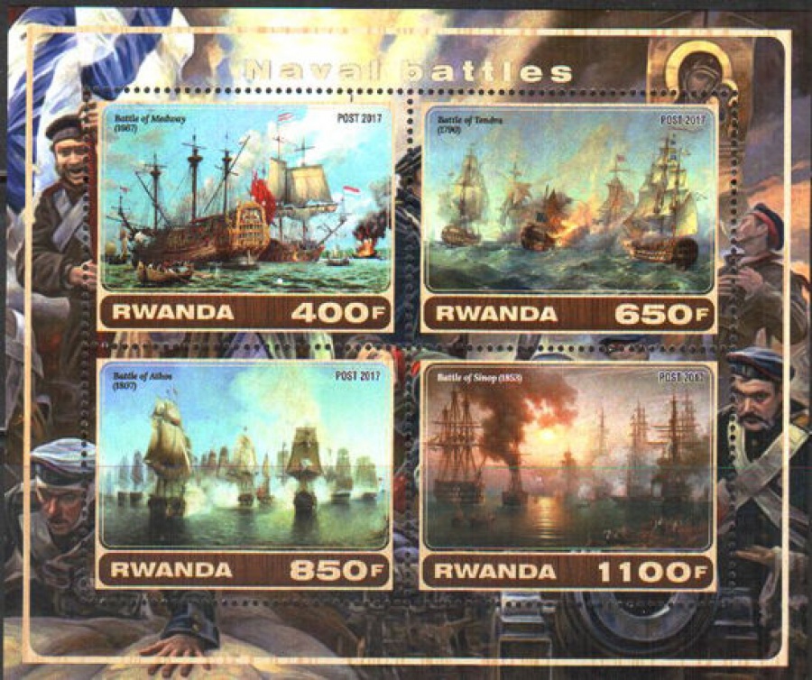 Почтовая марка Флот. Руанда. Михель № ? Блок №11-4-2017
