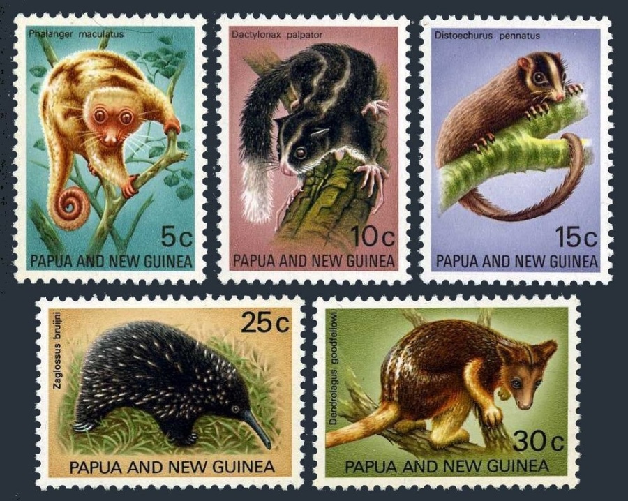 Почтовая марка Фауна Папуа-Новая Гвинея Михель №197-201