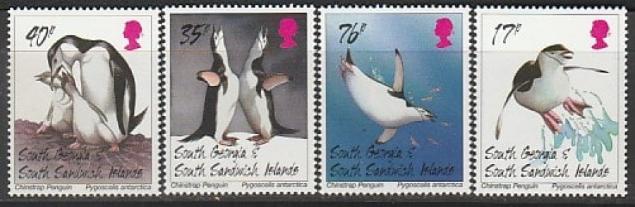 Почтовая марка Фауна Южная Георгия Михель № 253-256