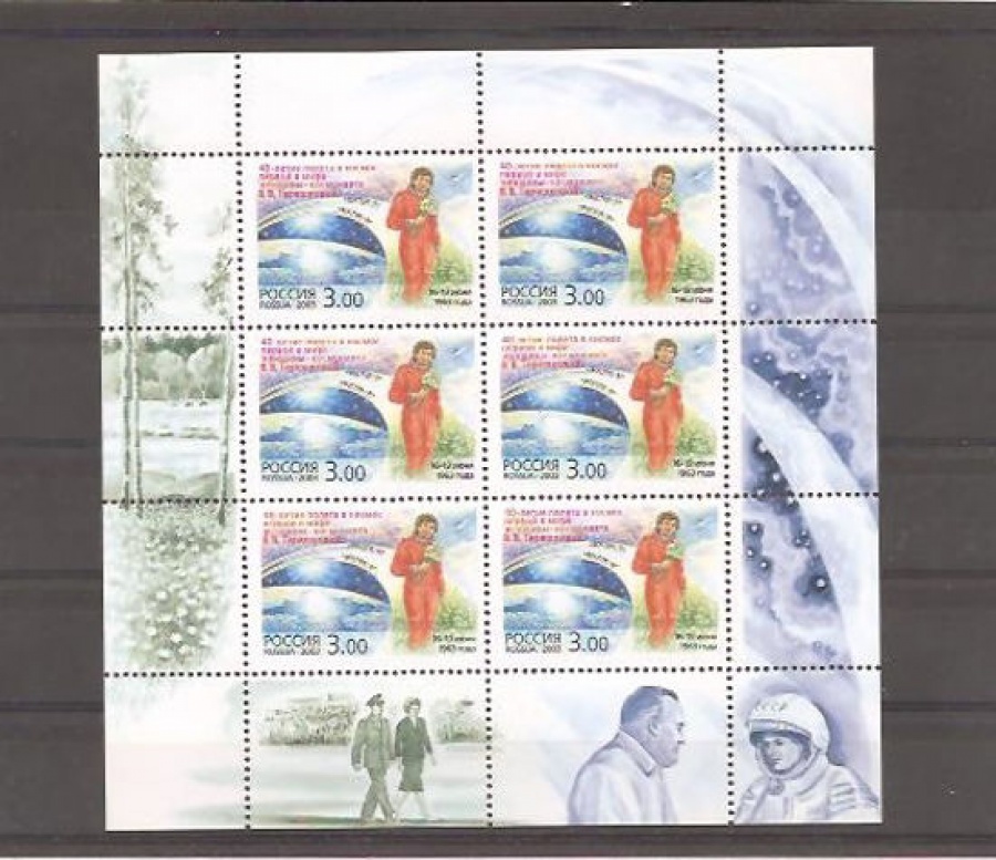 Малый лист почтовых марок - Россия 2003 № 856 Терешкова В. В.