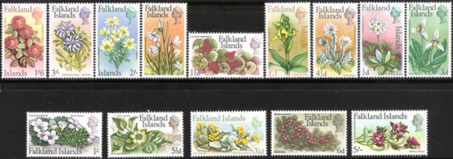 Почтовая марка Флора. Фолклендские острова. Михель № 205-217