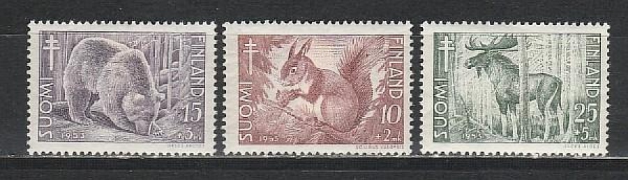 Почтовая марка Фауна Финляндия Михель №418-420