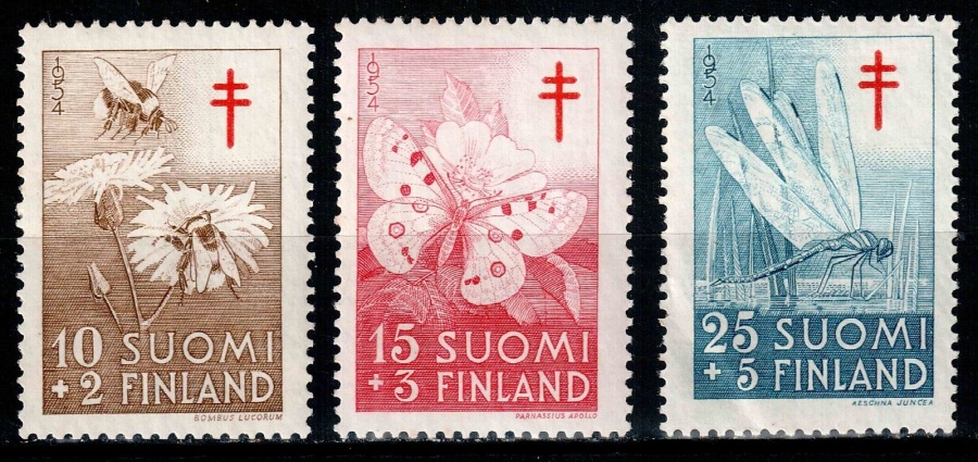 Почтовая марка Фауна Финляндия Михель №434-436