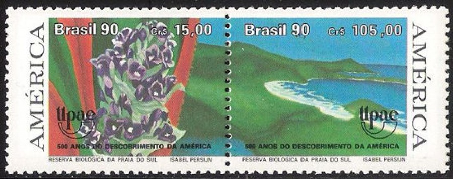 Почтовая марка Флора. Бразилия. Михель № 2381-2382 (Сцепка)