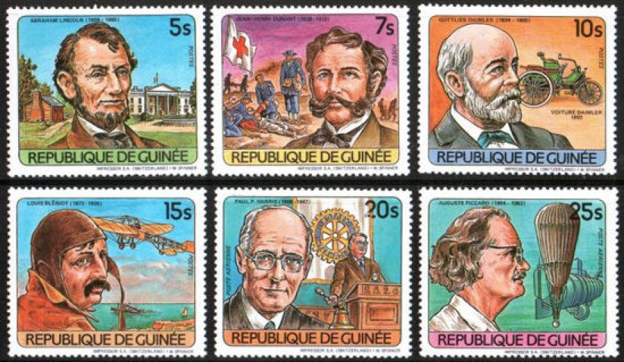 Почтовая марка Авиация 1. Гвинея. Михель № 988-993
