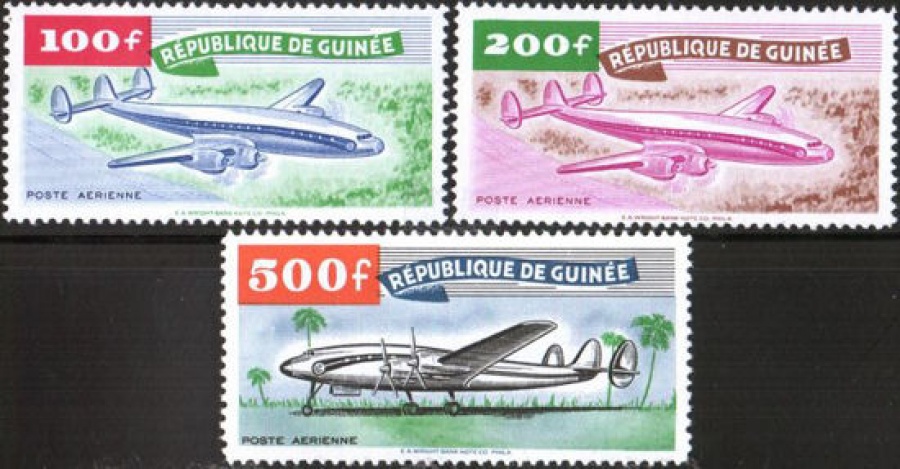 Почтовая марка Авиация 1. Гвинея. Михель 21-23