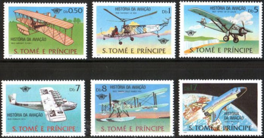 Почтовая марка Авиация 1. Сан - Томе и Принсипи. Михель № 592-597