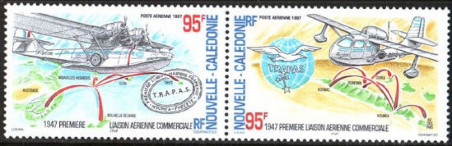 Почтовая марка Авиация 1. Новая Каледония. Михель № 1106-1107