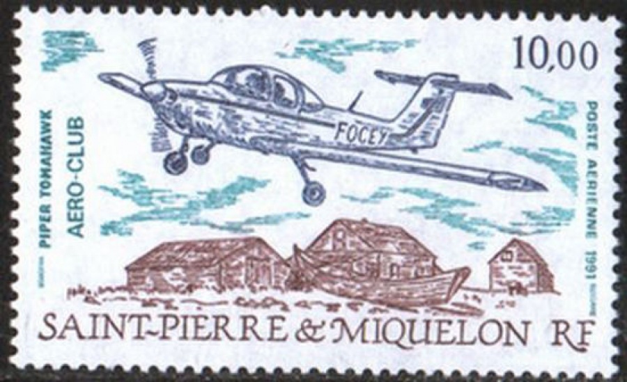 Почтовая марка Авиация 1. Сен-Пьер и Микелон. Михель № 619