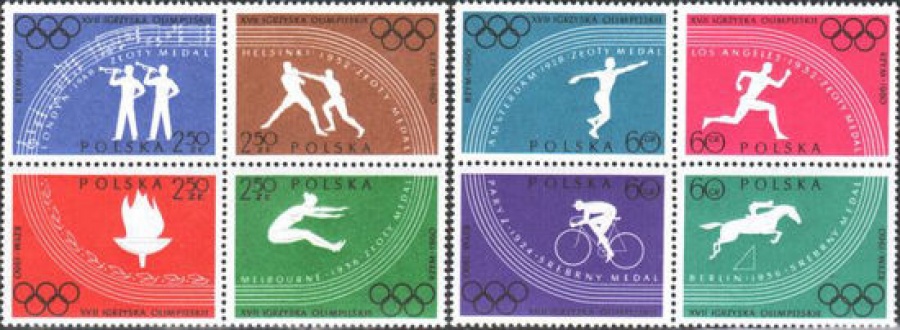 Почтовая марка Спорт. Польша. Михель № 1166-1173