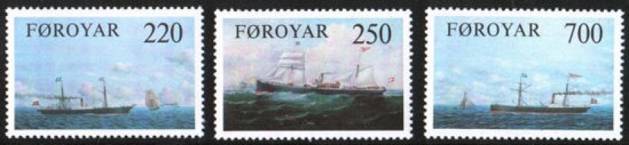Почтовая марка Флот. Дания - Фарерские острова. Михель № 79-81