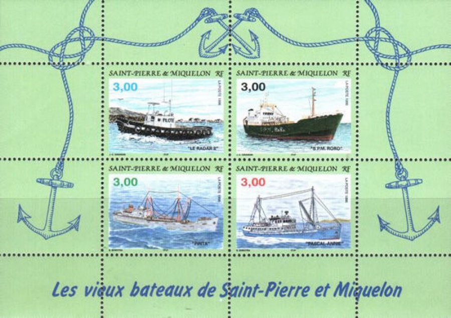 Почтовая марка Флот. Сен-Пьер и Микелон. Михель Блок № 4