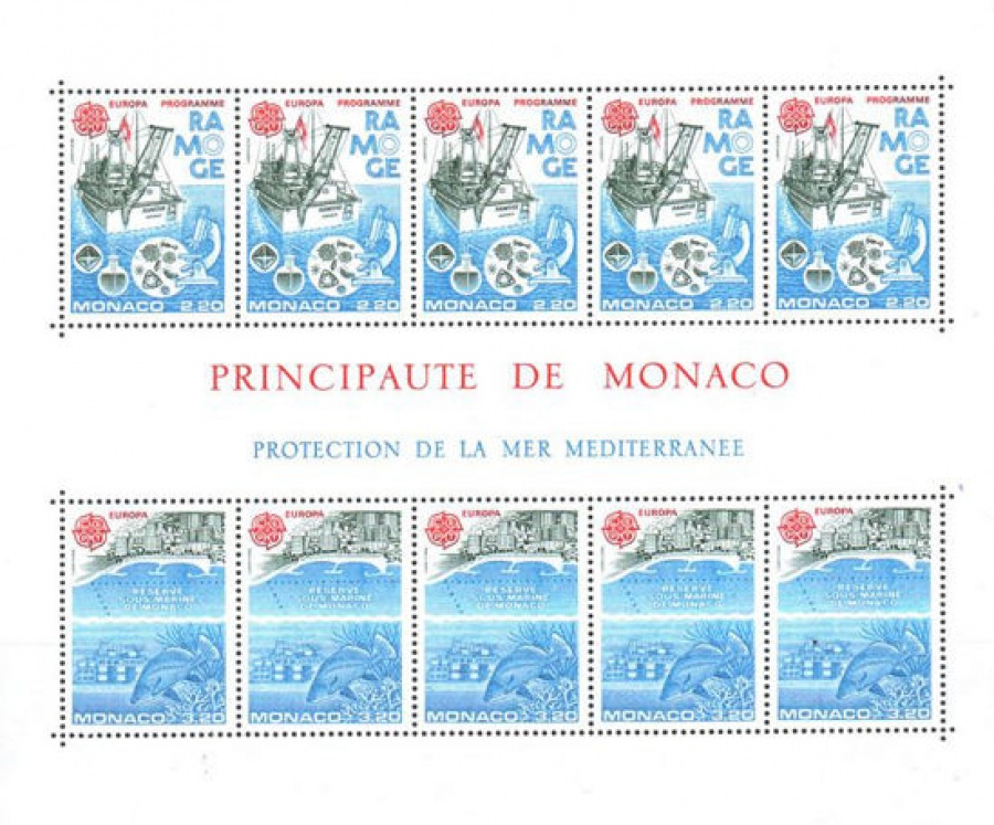 Почтовая марка Флот. Монако. Михель Блок № 32
