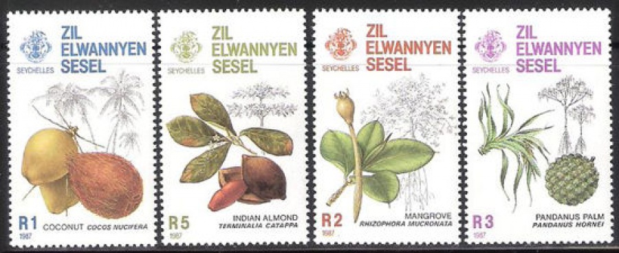 Почтовая марка Флора. Сейшельские острова. Михель № 133-136