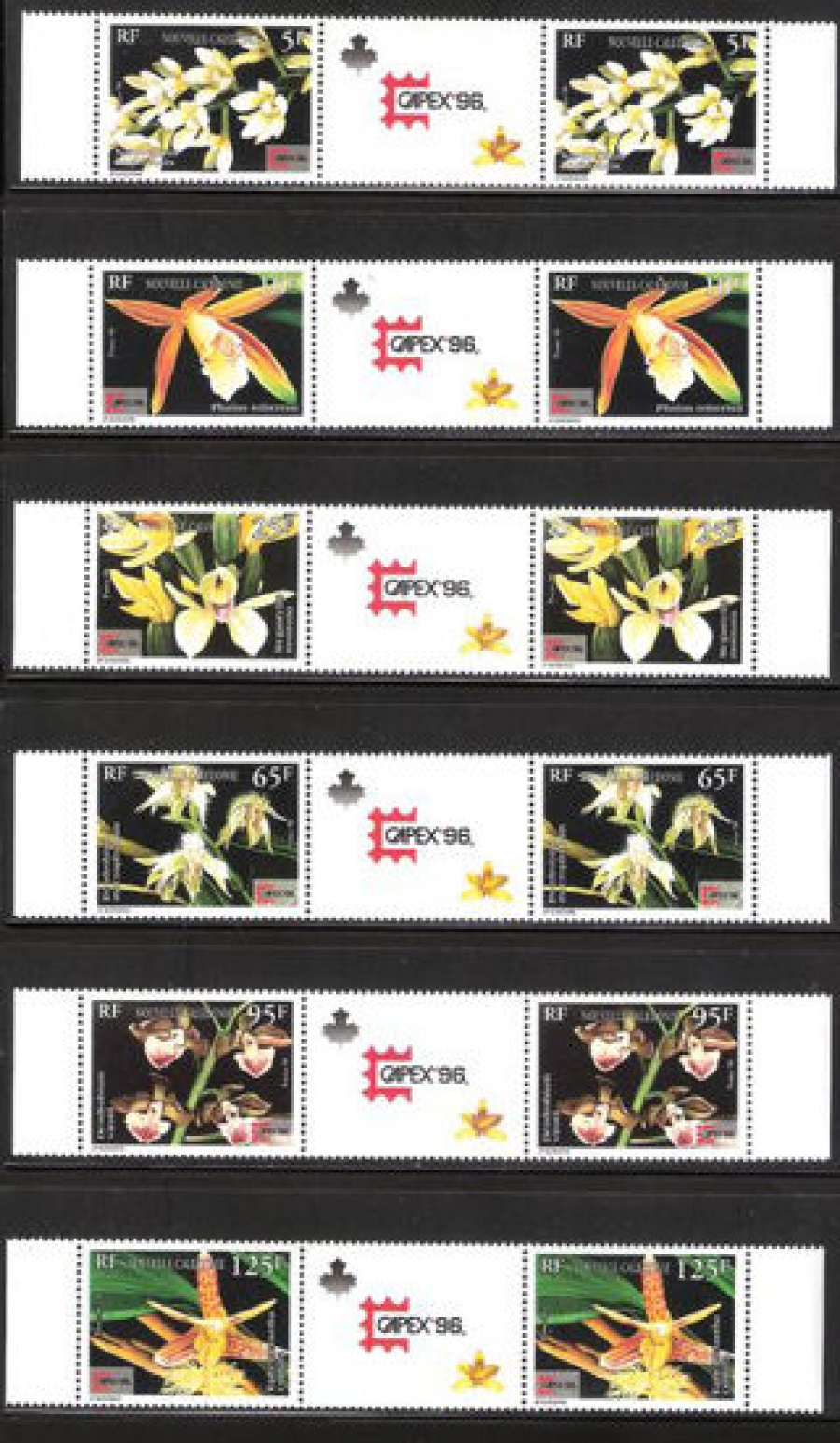 Почтовая марка Флора. Новая Каледония. Михель № 1070-1075 (Сцепка)