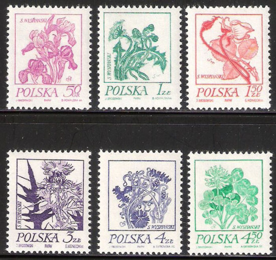Почтовая марка Флора. Польша. Михель № 2296-2301