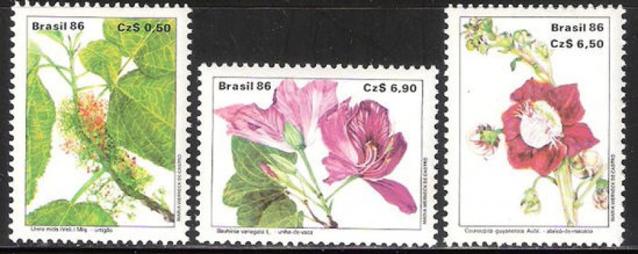Почтовая марка Флора. Бразилия. Михель № 2185-2187