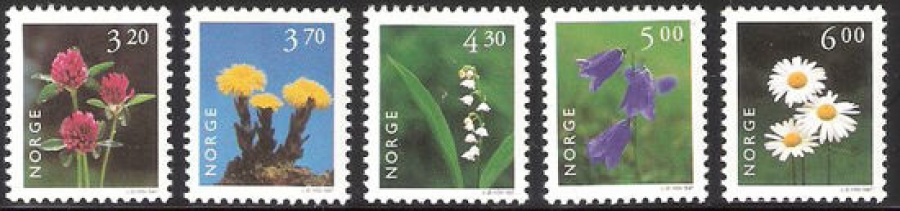 Почтовая марка Флора. Норвегия. Михель № 1230-1234