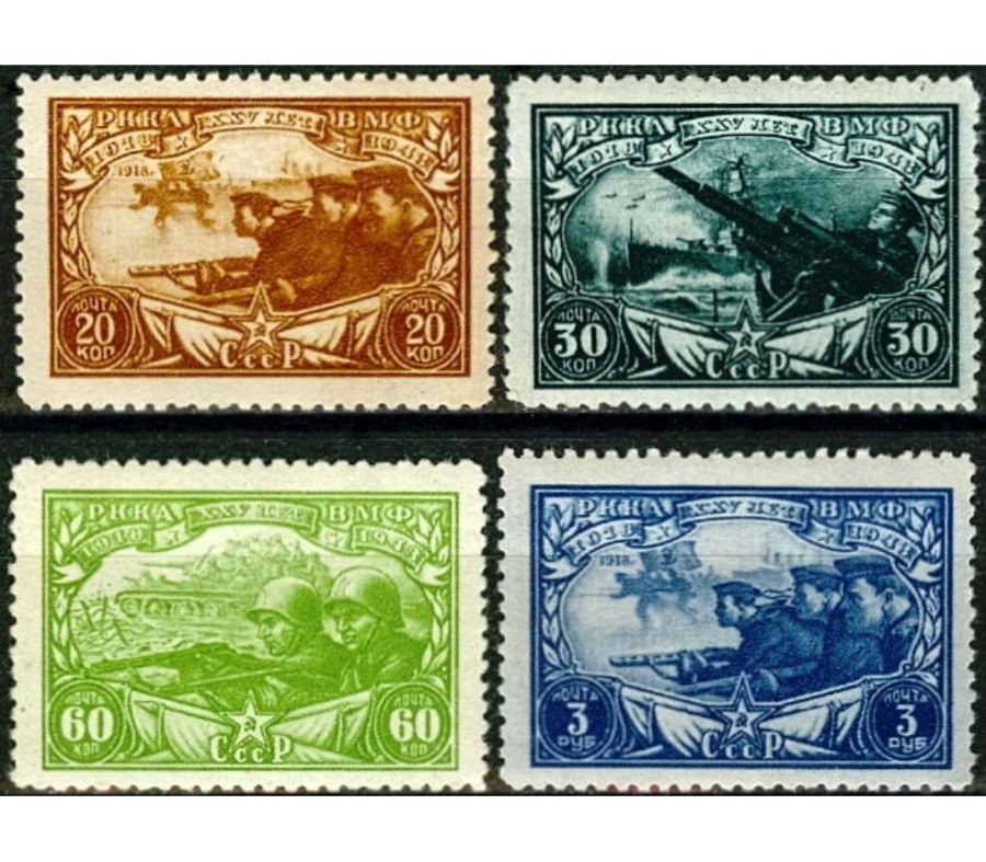 Почтовая марка СССР 1943г. Загорский№773-776**