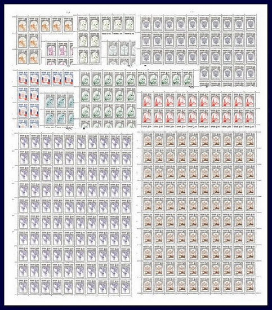 Почтовые марки Стандарт № 407 I - 417 I Комплект из 11 листов на простой бумаге.
