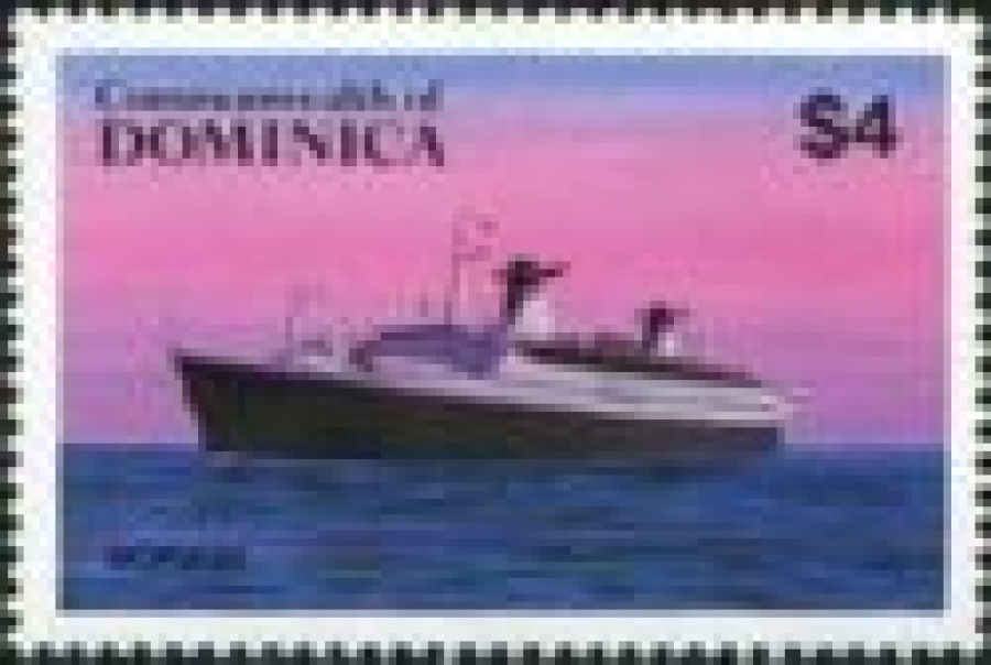 Почтовая марка Флот Доминика Михель № 856-859, бл