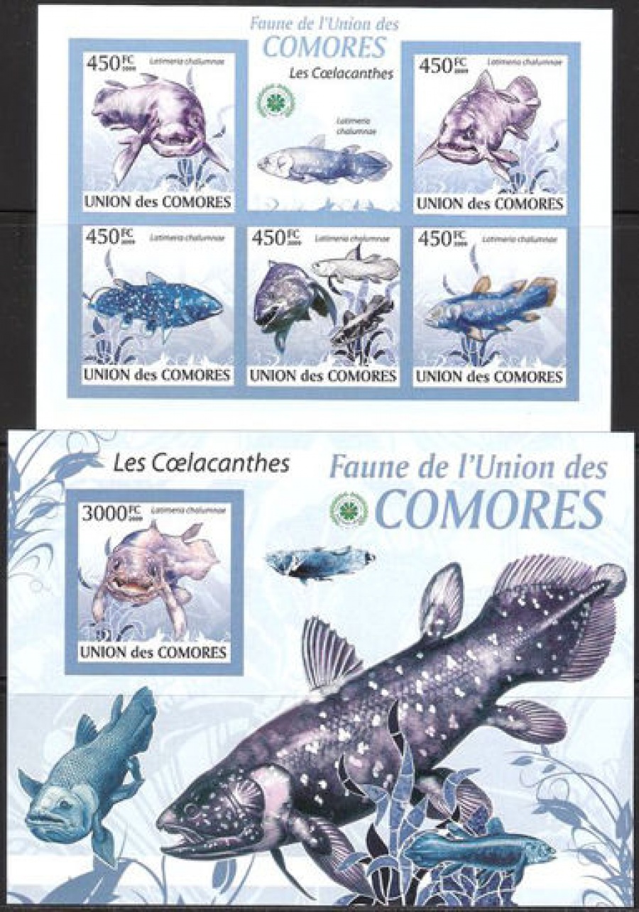 Почтовая марка НК. Коморские острова. Михель № 2334-2338 и ПБ № 511 без перфорации