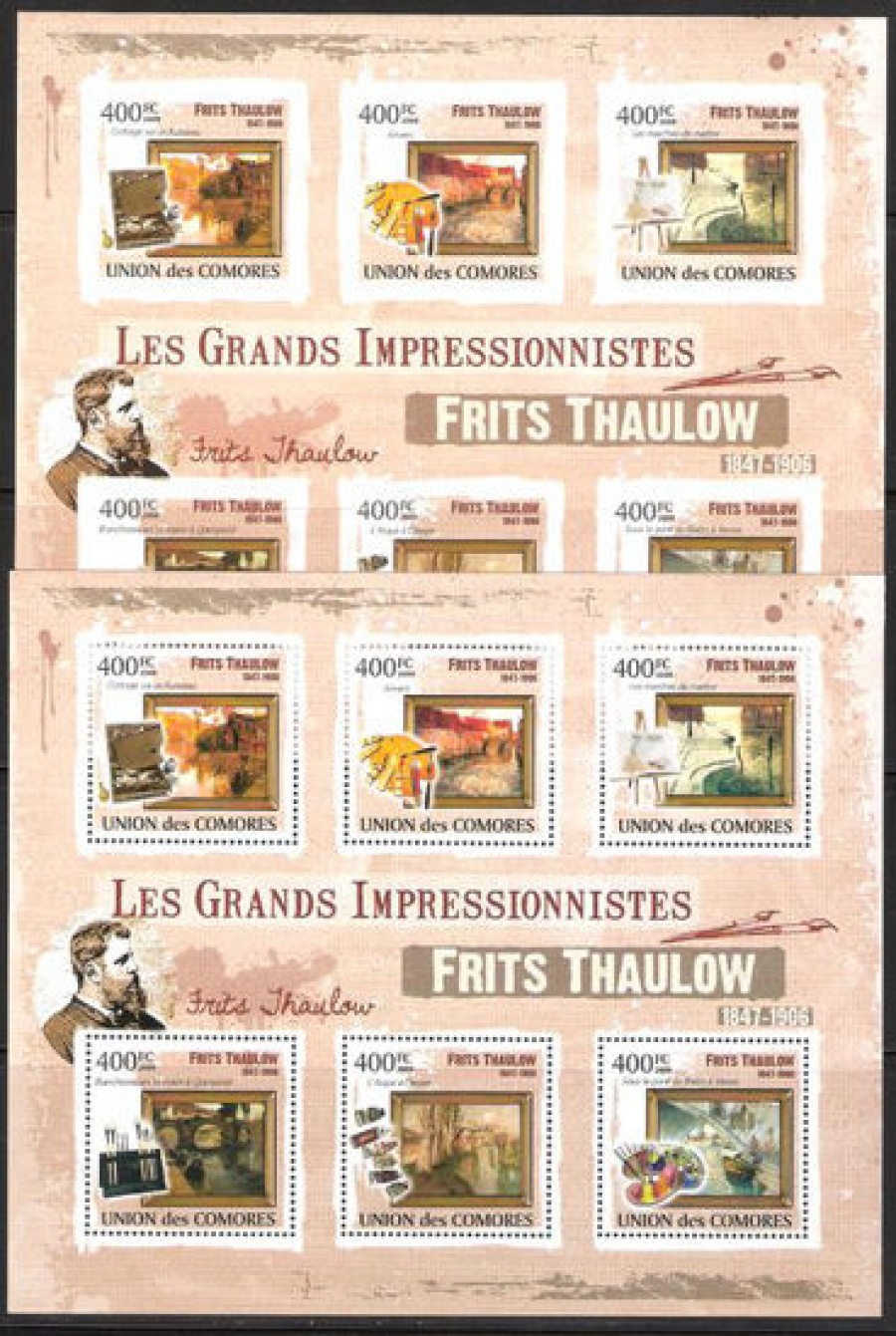 Почтовая марка НК. Коморские острова. Михель № 2513-2518 (2 листа)