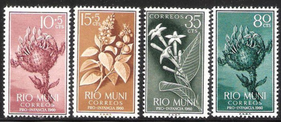 Почтовая марка Испанские колонии. Рио Муни. Михель № 10-13