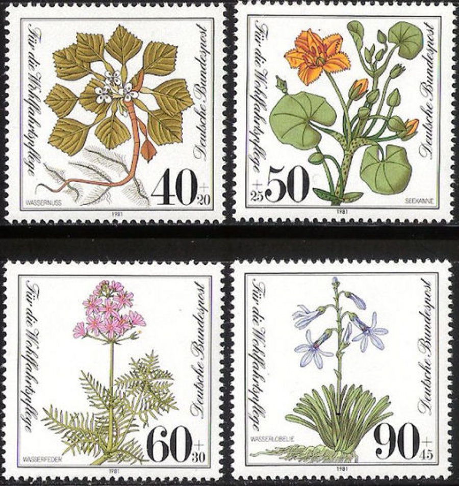 Почтовая марка Флора. Германия. Михель № 1108-1111
