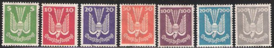 Почтовая марка РЕЙХ. Германия. Михель № 344-350*