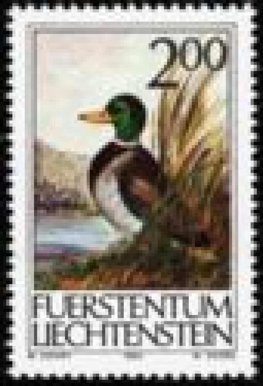 Почтовая марка Фауна Лихтенштейн Михель №997-999