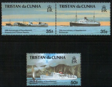 Почтовая марка Флот. Тристан-да-Кунья. Михель № 541-543