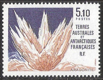 Почтовая марка Минералы. Французские территории в Антарктике. Михель № 264