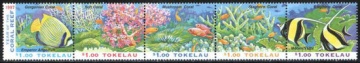 Почтовая марка Фауна. Острова Токелау. Михель № 253-257 (Сцепка)