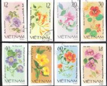Почтовая марка  с гашением. Флора. Вьетнам. Михель № 1137-1144(В)