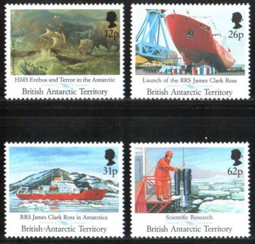 Почтовая марка «Антарктика». Британские территории в Антарктике. Михель № 185-188