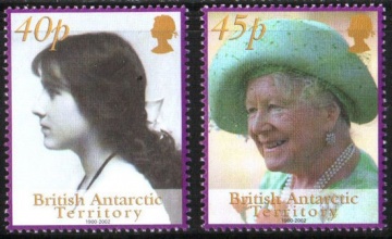 Почтовая марка «Антарктика». Британские территории в Антарктике. Михель № 334-335