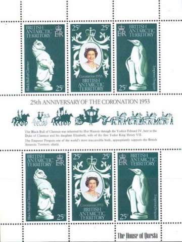 Почтовая марка «Антарктика». Британские территории в Антарктике. Михель № 71-73 лист