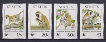 Почтовая марка Фауна. Сент-Китс  Михель № 184-187