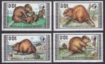 Почтовая марка Фауна Монголия Михель №2021-2024